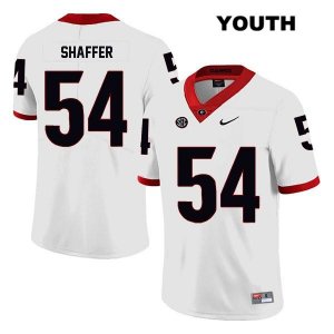 Youth Georgia Bulldogs NCAA #54 Justin Shaffer Nike Stitched White Legend Authentic College Football Jersey BYI3254YA
